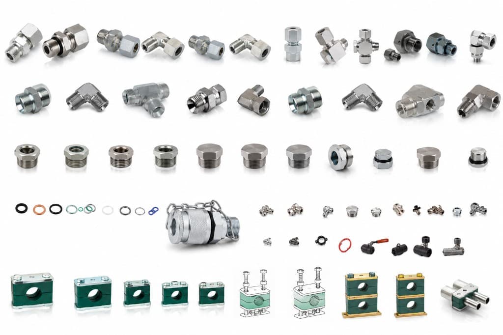 Masofit fittings, clamps, seals, and hydraulic components
